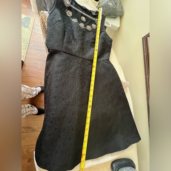 ELLISON ROSES SHEER NECK RHINESTONE DRESS - Picture 2 of 5